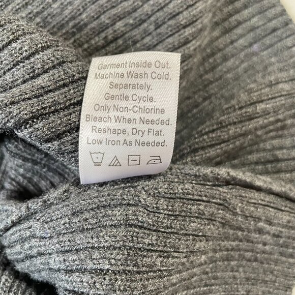 Coldwater Creek Gray Ribbed V Neck Sweater Thick Knit Long Sleeves Size 1x / 18 - Picture 12 of 12